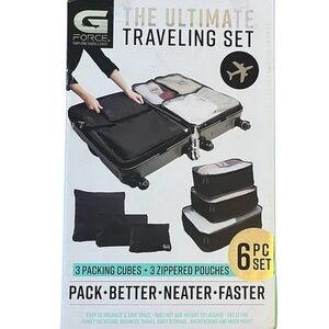 G-Force Ultimate Traveling Set 6pc Packing Cubes & Zippered Pouches